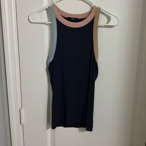 Aqua navy blue top